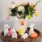 4 pcs Glossy White Ceramic Bunny Figurines – Easter Spring Home Decor